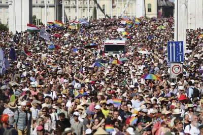 Around 100,000 march in Budapest Pride event in defiance of Hungary's ban