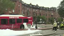Boston University shuttle bus catches fire