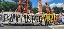 Hundreds march to White House to protest Trump's D.C. crackdown